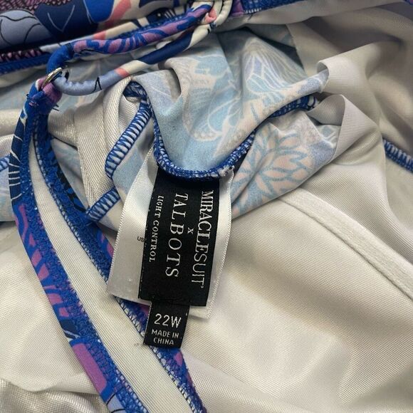 Miraclesuit x Talbots Purple Floral Tankini Swimsuit Bathing Suit Plus Size 22W - Picture 4 of 12